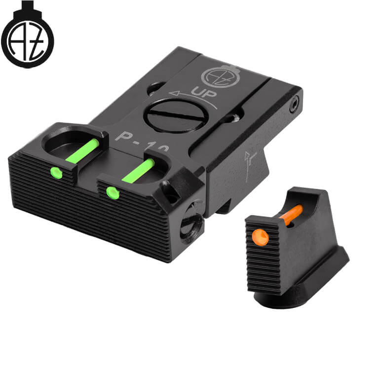 CZ P-10 reguliuojami mechaniniai taikikliai su šviesolaidžiu | type B
