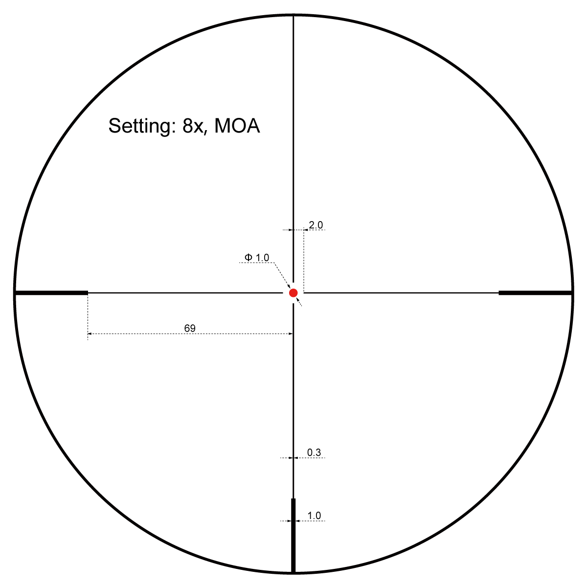 Vector Optics Forester 1-8x24 SFP šautuvo optinis taikiklis