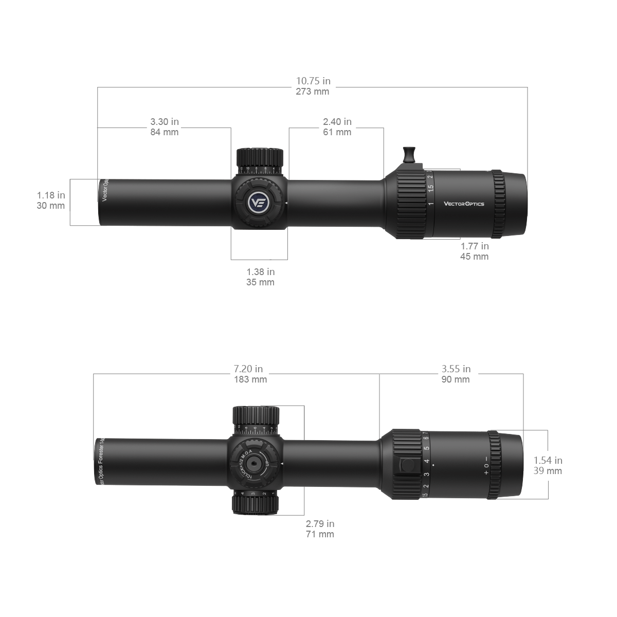 Vector Optics Forester 1-8x24 SFP šautuvo optinis taikiklis