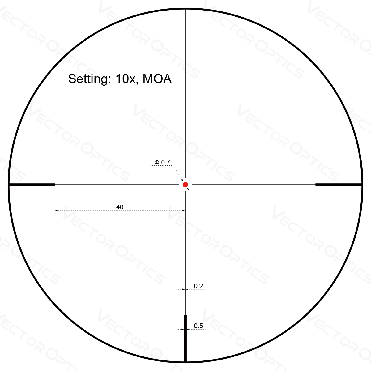 Vector Optics Forester 2-10x40SFP šautuvo optinis taikiklis