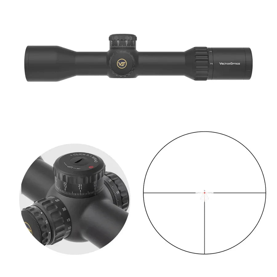 Vector Optics Continental x6 2-12x44 CTR MPVO šautuvo optinis taikiklis Vector Optics