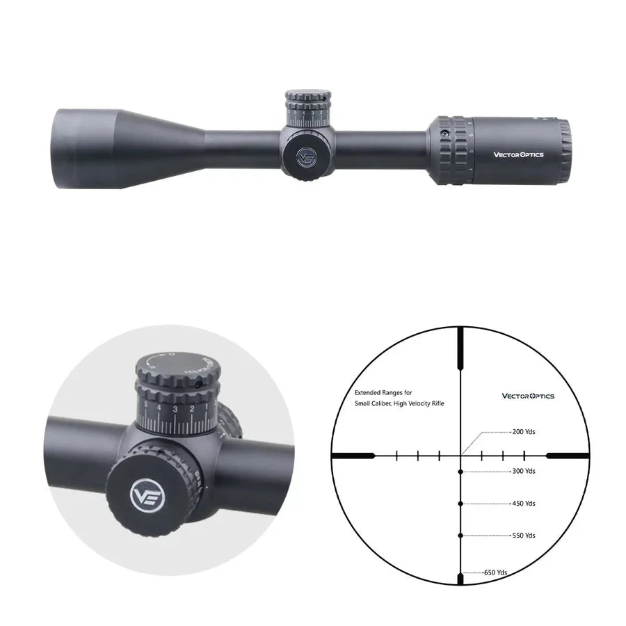 Vector Optics Hugo 3-12x44 SFP šautuvo optinis taikiklis Vector Optics