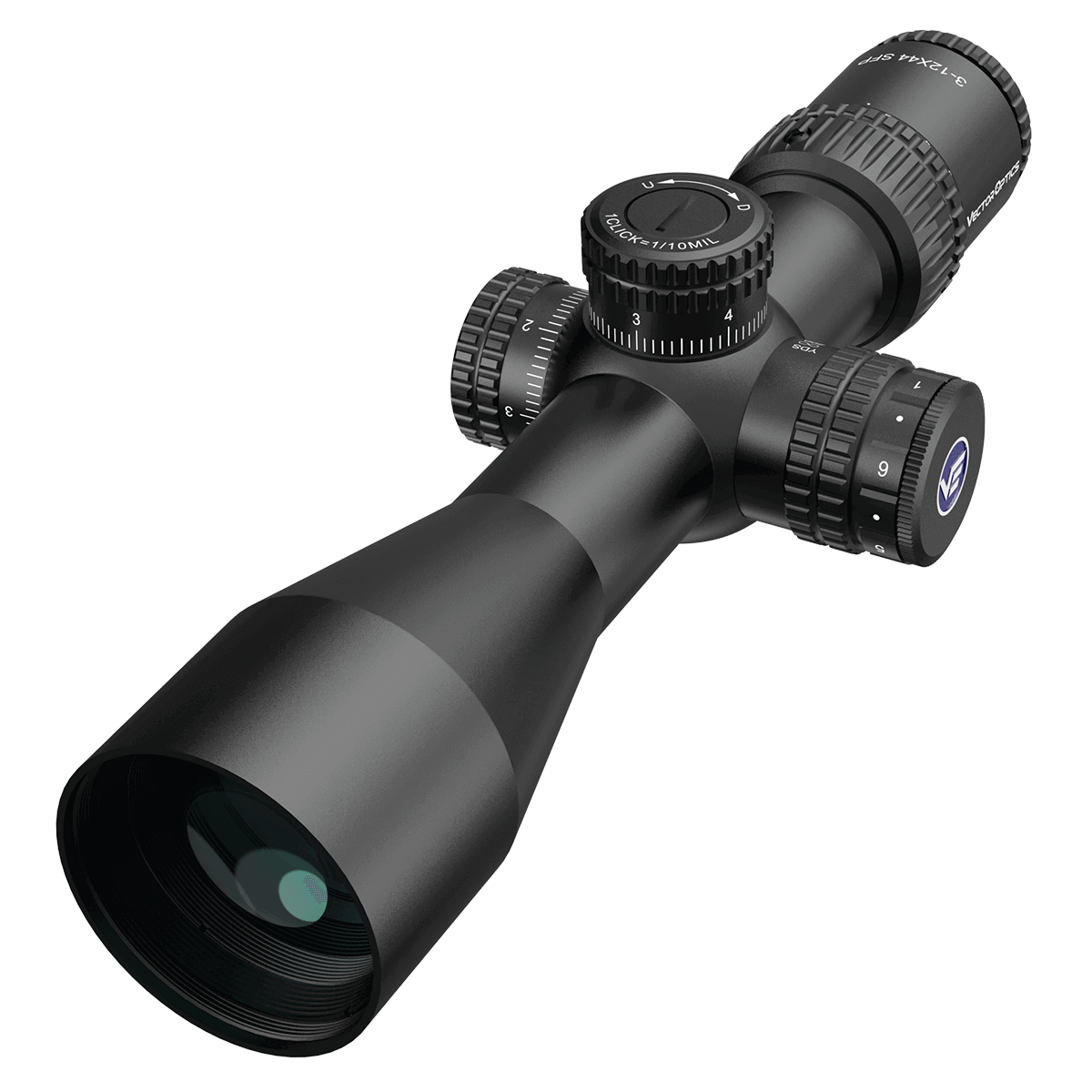 Vector Optics Veyron 3-12x44IR SFP kompaktiškas optinis taikiklis šautuvui Vector Optics