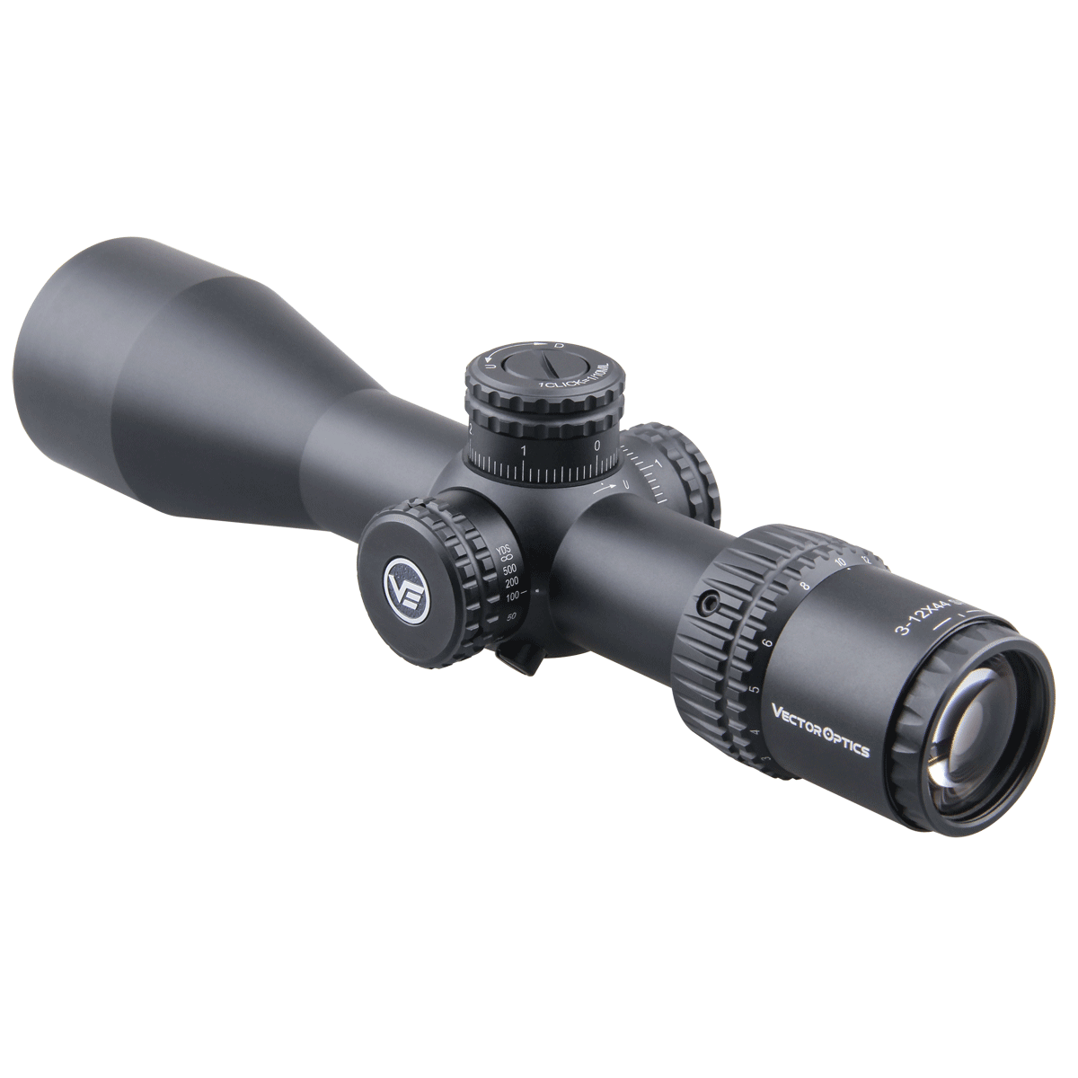 Vector Optics Veyron 3-12x44 SFP kompaktiškas optinis taikiklis šautuvui