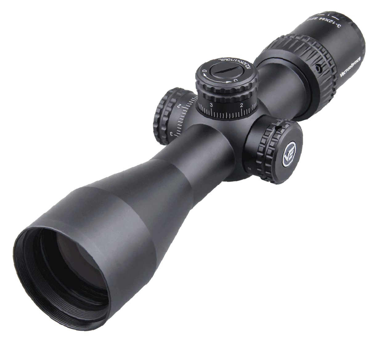 Vector Optics Veyron 3-12x44 SFP kompaktiškas optinis taikiklis šautuvui