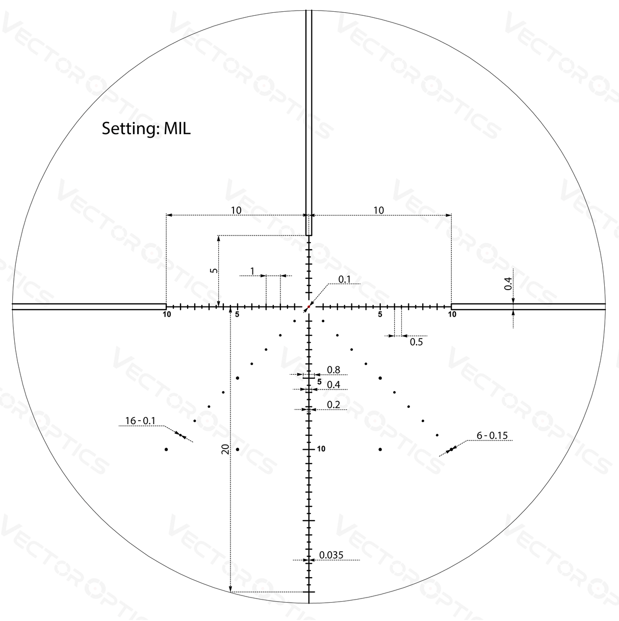 Vector Optics Veyron 4-16x44 IR First Focal Plane Illuminated šautuvo optinis taikiklis