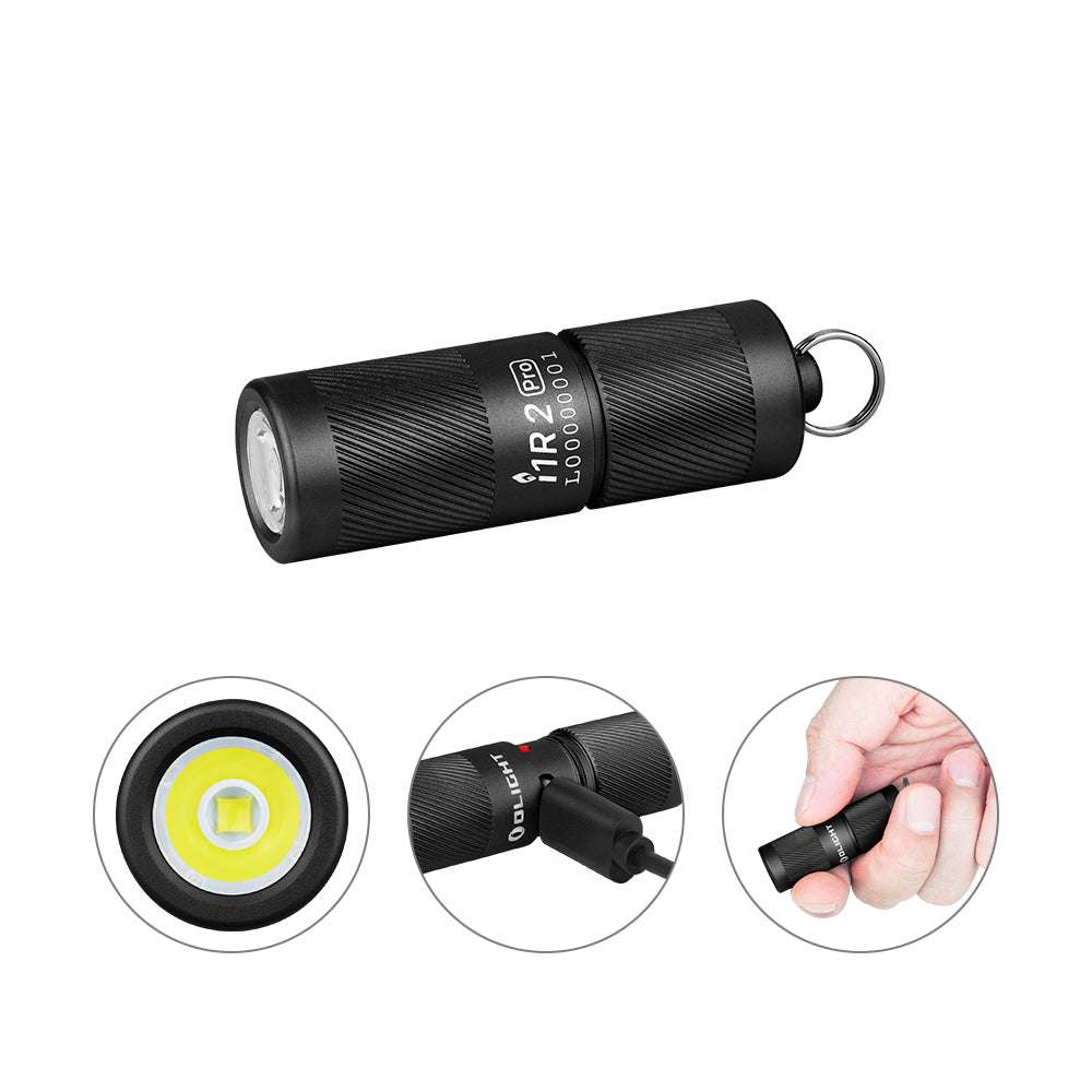Olight i1R 2 Pro | įkraunamas raktų pakabuko žibintuvėlis | 180 lm - Juoda