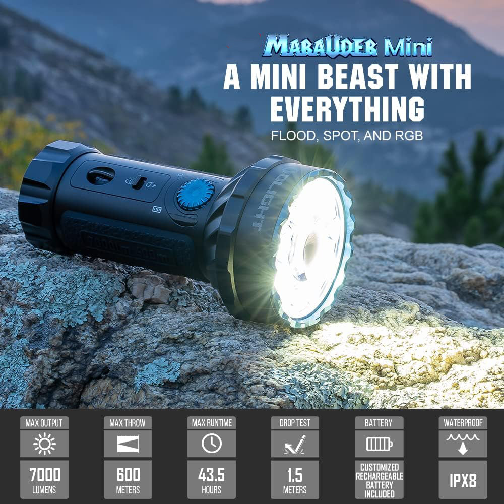 Olight Marauder Mini | daugiaspalvis įkraunamas žibintuvėlis | 7.000 lm