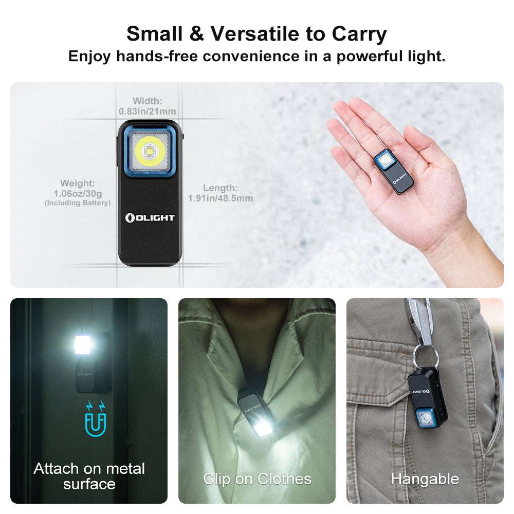 Olight Oclip | įkraunamas EDC segtukinis žibintuvėlis | 300 lm - Black