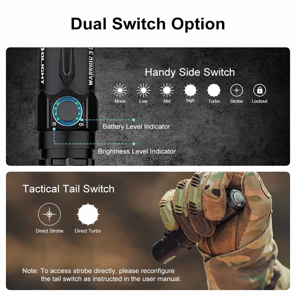 Olight Warrior 3S | taktinis žibintuvėlis | 2.300 lm