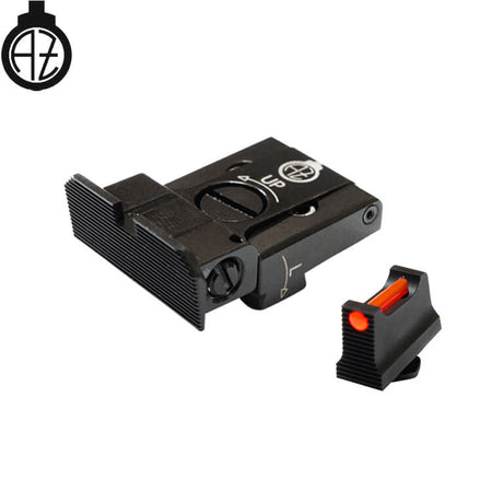 Reguliuojami mechaniniai taikikliai Glock [G17, G19, G26 & other] su šviesolaidžiais | tipas A