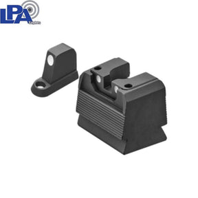 CZ P-10 Optics Ready pusiau reguliuojami mechaniniai taikikliai | su baltais taškais