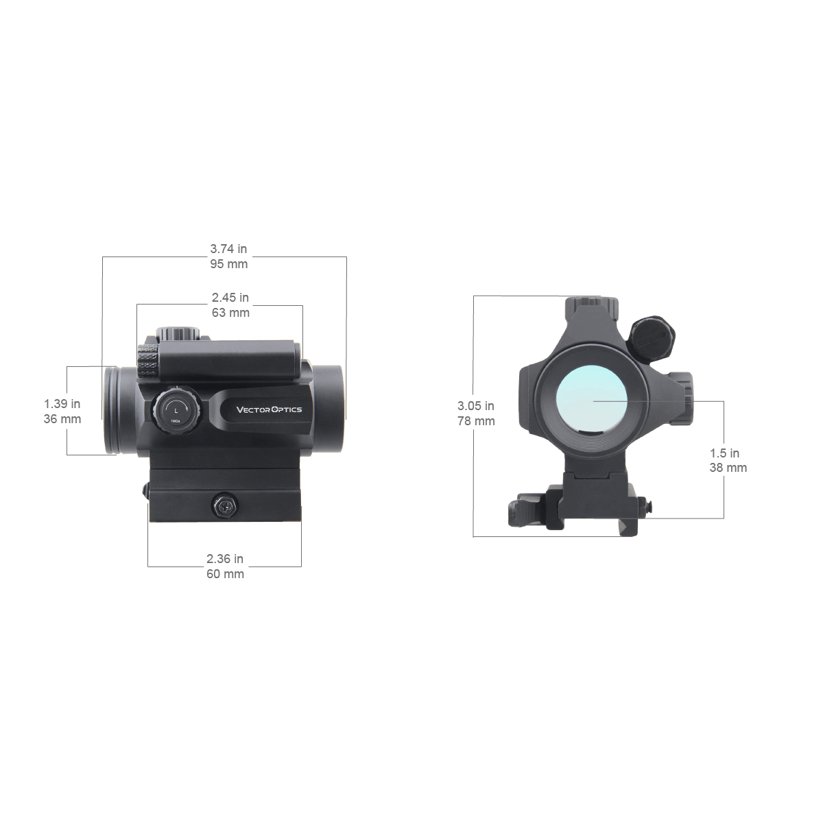 Vector Optics Nautilus 1x30 taikiklis su dvigubu tinkleliu kolimatorių 