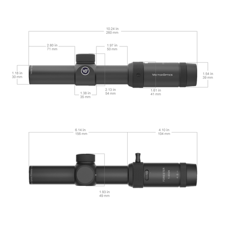 Vector Optics Forester 1-4x24SFP šautuvo optinis taikiklis