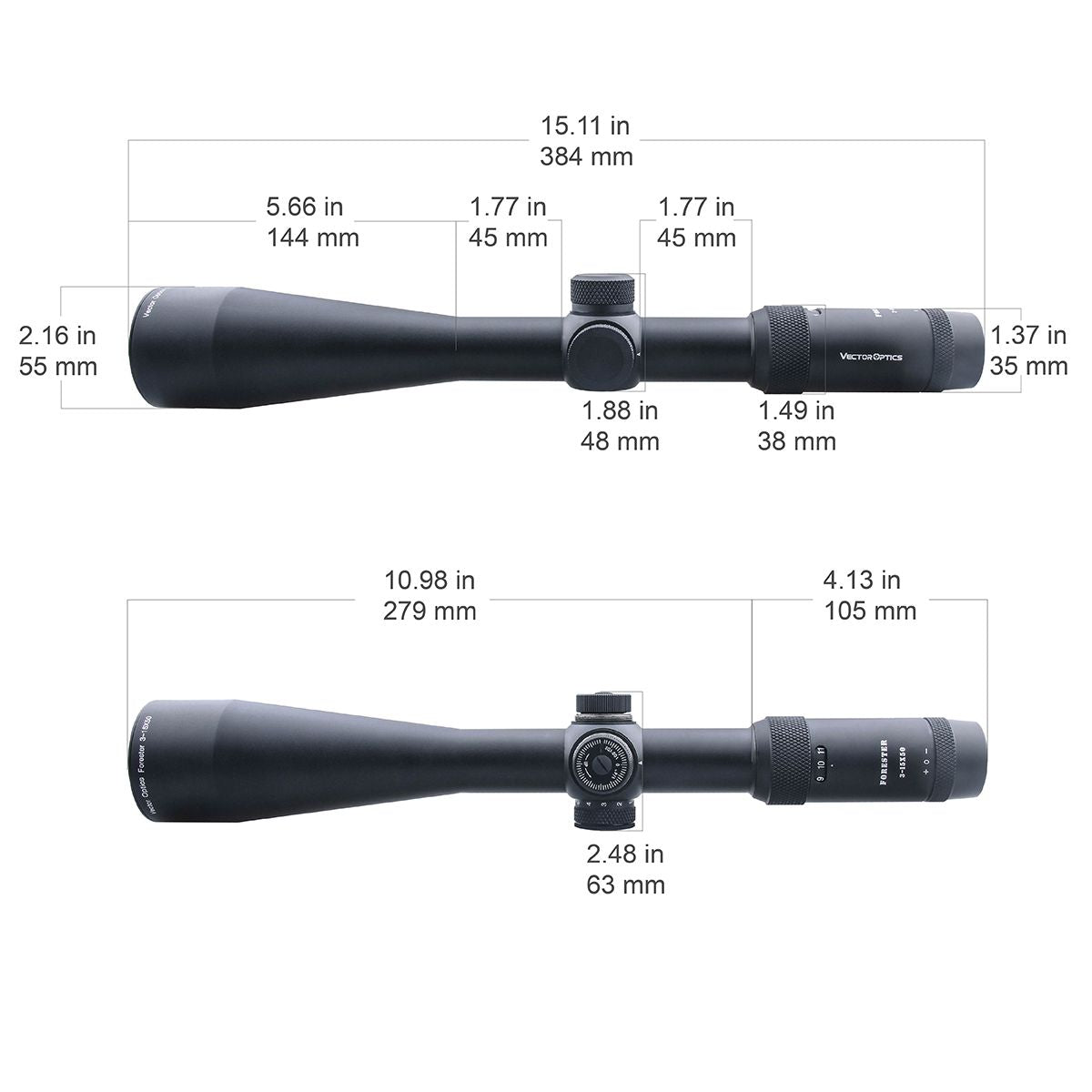 Vector Optics Forester 3-15x50SFP optinis taikiklis 