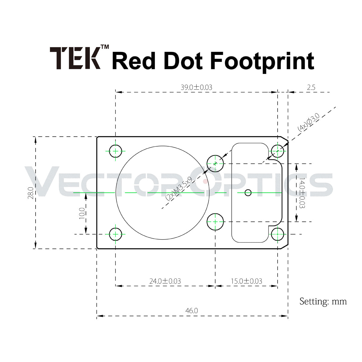 Vector Optics Įniršis 1x17x24 kolimatorių 