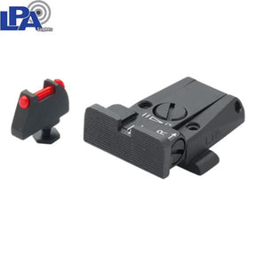 Reguliuojami mechaniniai taikikliai for Glock [G17 G19 G26 & other] | with fiber optics