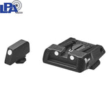 Reguliuojami mechaniniai taikikliai for Glock [G17 G19 G26 & other] | with white dots
