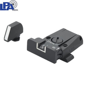 Reguliuojami mechaniniai taikikliai for Glock [G17 G19 G26 & other] | with white lines