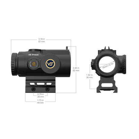 Vector Optics Paragon 4x24 ultra kompaktiškas prizminis šautuvo taikiklis