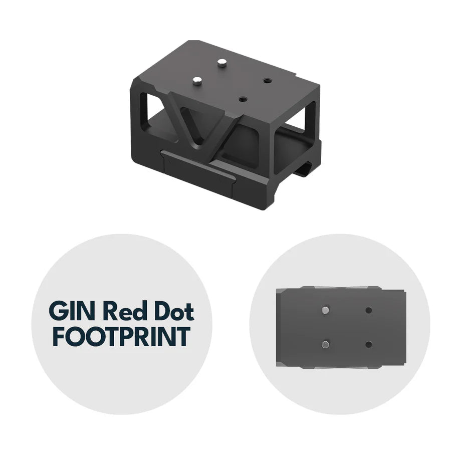 Picatinny kolimatoriaus laikiklis su pakėlėju [32 mm] | C-More RTS footprint