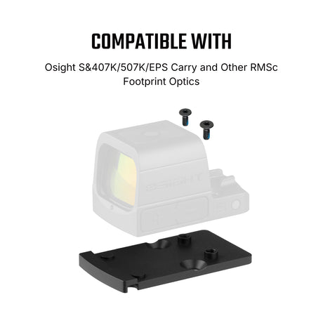 Footprint adapteris | iš Trijicon RMR į Shield RMSc & K-series footprint