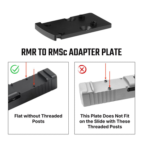 Footprint adapteris | iš Trijicon RMR į Shield RMSc & K-series footprint