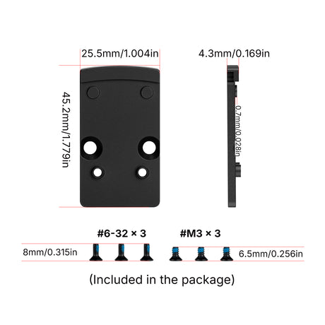 Footprint adapteris | iš Trijicon RMR į Shield RMSc & K-series footprint