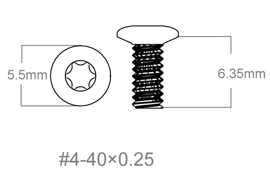 Varžtų komplektas 3 vnt | 4-40x0.250" [T10] 