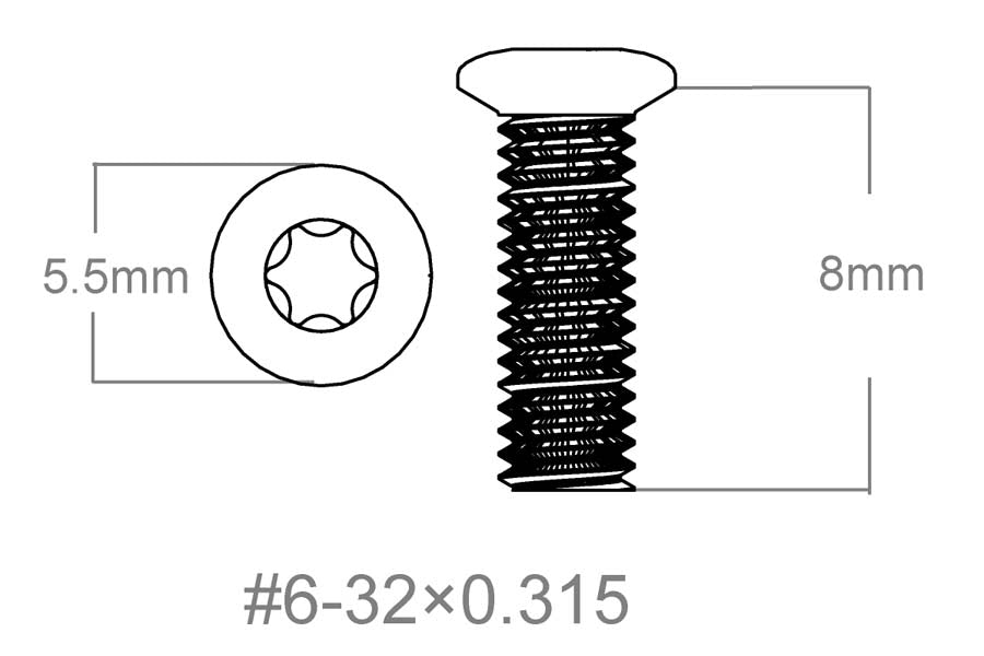 Varžtų rinkinys 3 vnt | 6-32x0.315" [T10] 