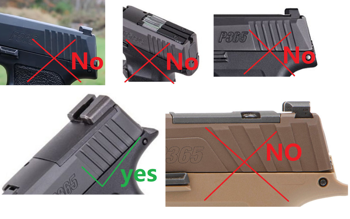 Sig P365 [X & XL] Optics Ready plokštelės suderinamumo patikra
