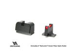 Sig Sauer P220 P226 P229 P320 & P365 Optics Ready aukšti sportiniai mechaniniai taikikliai su šviesolaidžiais