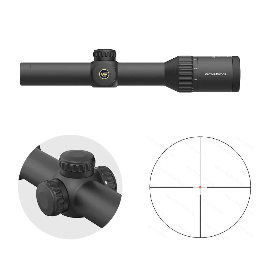 Vector Optics Continental x6 1-6x24 Fiber šautuvo optinis taikiklis Vector Optics