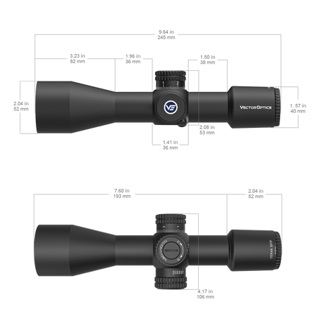Vector Optics Veyron 10x44 SFP compact šautuvo optinis taikiklis