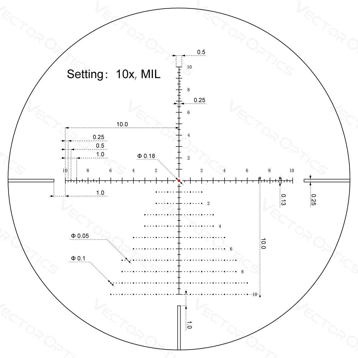 Vector Optics Veyron 3-12x44IR SFP kompaktiškas optinis taikiklis 