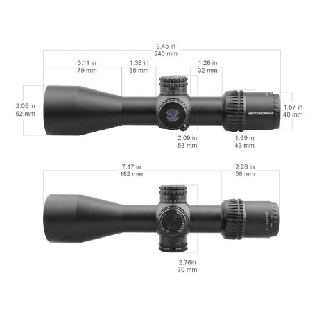 Vector Optics Veyron 3-12x44 SFP kompaktiškas optinis taikiklis šautuvui