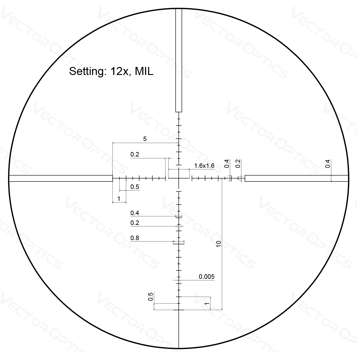 Vector Optics Veyron 3-12x44 SFP kompaktiškas optinis taikiklis 