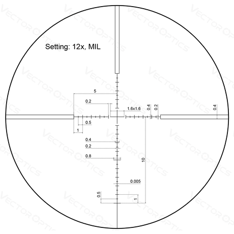 Vector Optics Veyron 3-12x44 SFP kompaktiškas optinis taikiklis šautuvui