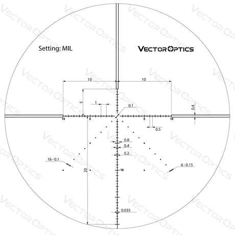 Vector Optics Veyron 6-24x44 IR First Focal Plane Illuminated šautuvo optinis taikiklis