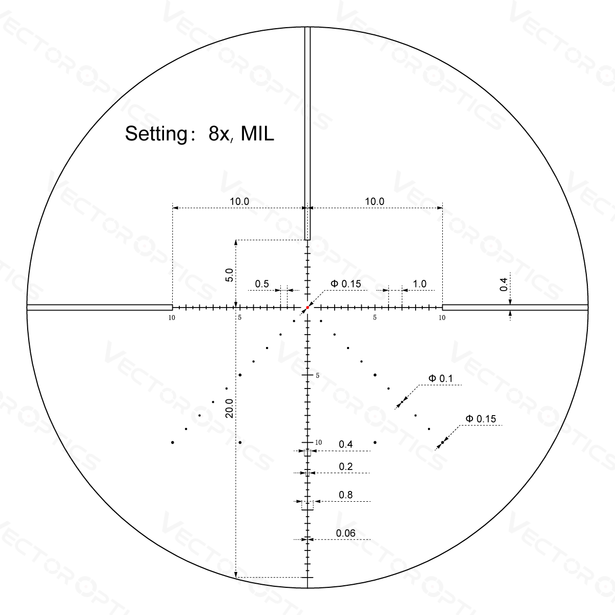 Vector Optics Veyron 2-8x32IR kompaktiškas optinis taikiklis 