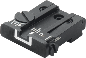 Reguliuojamas galinis taikiklis Glock [G17 G19 G26 & other] | baltos linijos