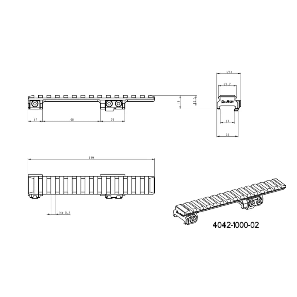 CZ 550 & CZ 557 Picatinny rail | Short