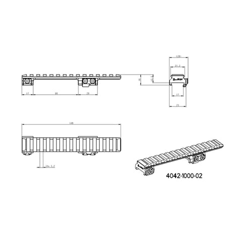 CZ 550 & CZ 557 Picatinny bėgelis | Short