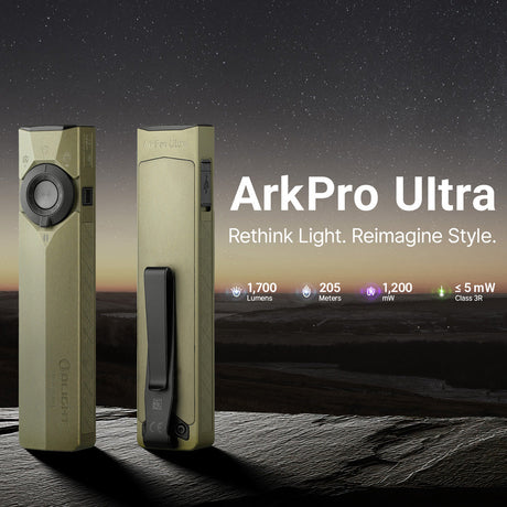 Olight ArkPro Ultra | flat 4-in-1 EDC žibintuvėlis | 1.700 lm - Olive Green