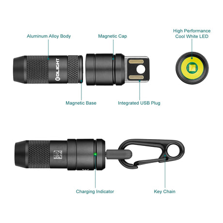Olight imini 2 | mini įkraunamas raktų pakabuko žibintuvėlis | 50 lm