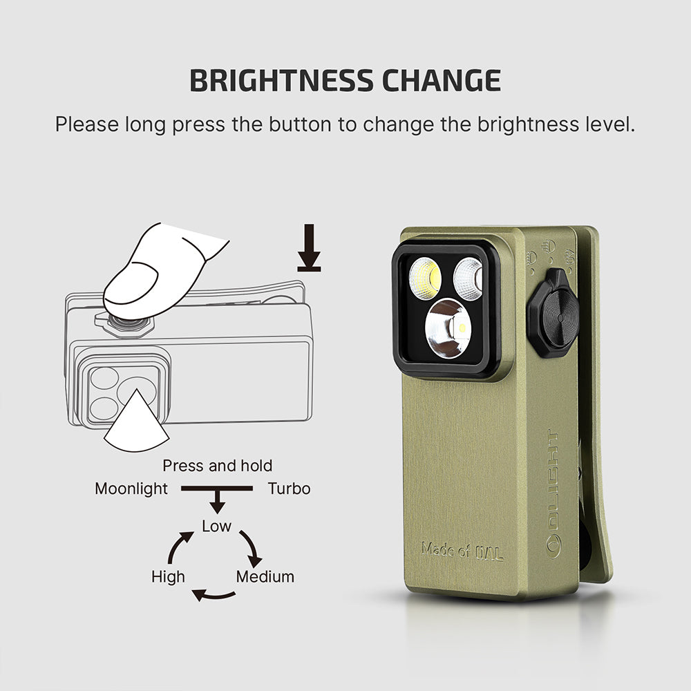 Olight Oclip Ultra | 3-in-1 prisegamas EDC žibintuvėlis | 530 lm - Olive Green