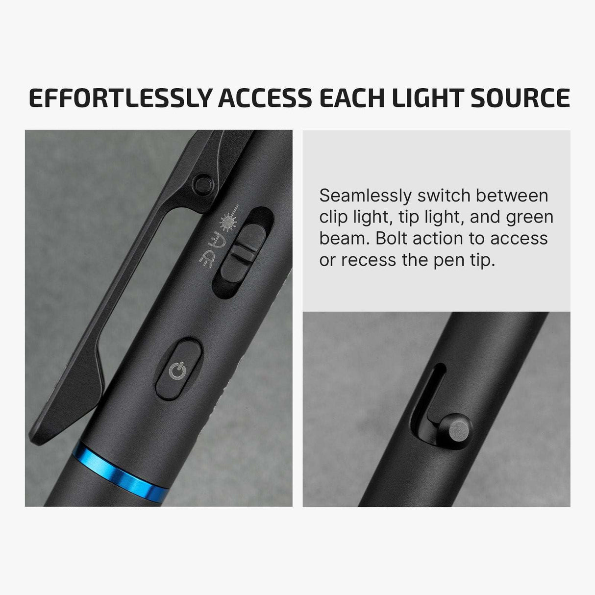 Olight O’Pen 3 | daugiafunkcis žibintuvėlis rašiklio formos | 120 lm + žalias lazeris - Juoda