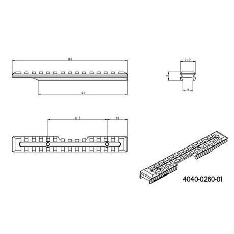 Brno ZKM 451 Picatinny bėgelis [steel] | 16 mm